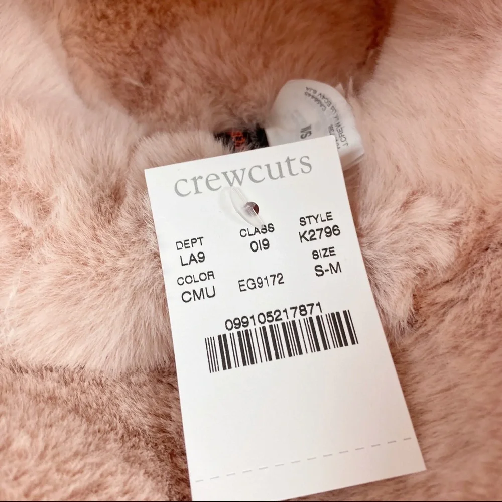 Crewcuts faux fur suede winter hat bear‎ ear pink hat